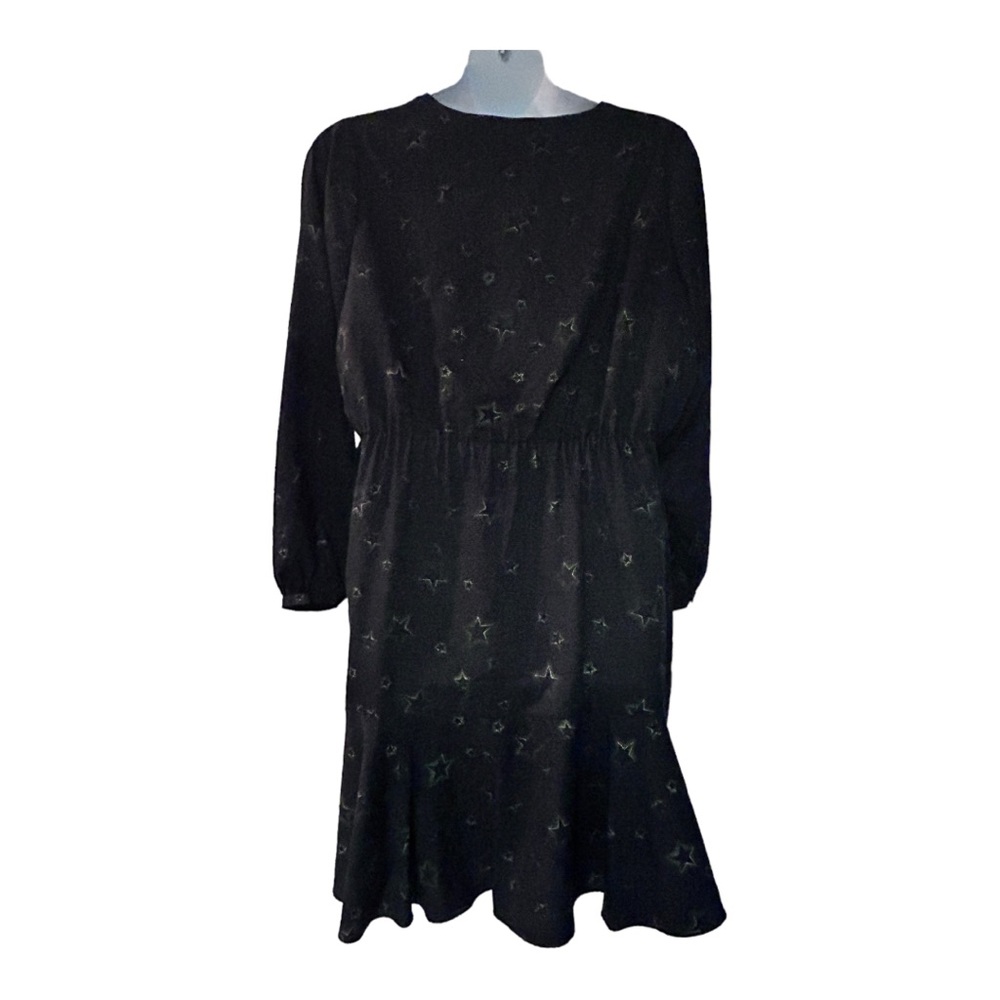 Hutch Star Print Desk to Dinner Puff Sleeve Fit & Flare Office Night Out Dress - Picture 8 of 16